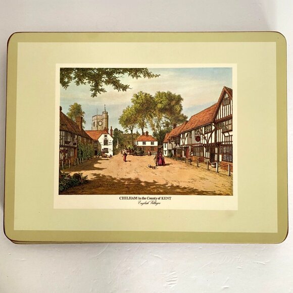 1970s Harrods Pimpernel English Villages Deluxe Place Mats Set Of 6 Vintage - Picture 9 of 16